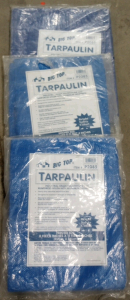 (3) Large Big Top 8' 6" x 11' 4" Blue Tarpaulins Tarps