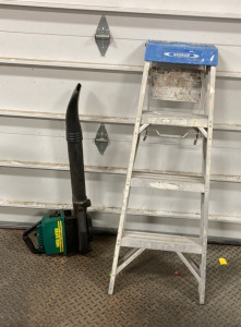 (1) 48’’ Werner Mini Ladder, (1) Weed Eater Power Blower 940