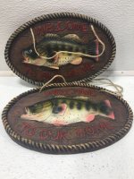 (2) Swan Candle Holders, Number 7, Mickey Mouse Clock, (2) Welcome Home Fish Signs And More - 5