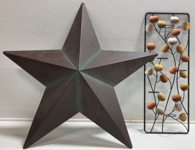 Large Metal Star Decor, Wall Metal Candle Holder