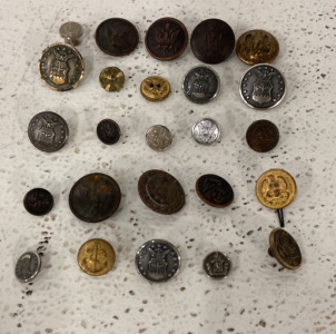 (25) Antique And Unique Military Buttons From Different Branches