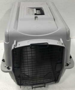 The Down Dog Kennel Gray and Black With Black Cage