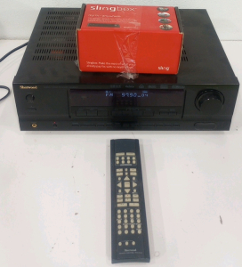 (1) Sherwood Brand Audio/Video Stereo Receiver With Remote (1) Sling box TV Box