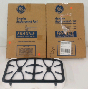 (2) New General Electric Black Burner Grate Replacement Parts For GE Stove