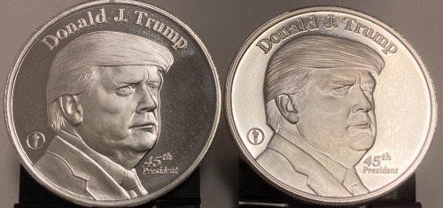 (2) One Troy Ounce 999 Fine Silver Trump Rounds— Verified Authentic
