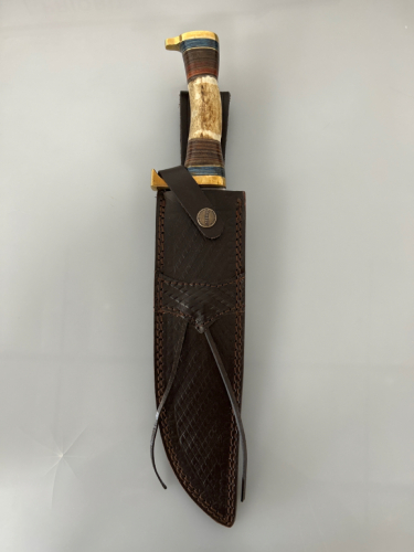 Marbles Manufacturer, Bowie Knife with Leather Sheath