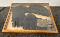 Shadow Box With Hat and Gloves Made out of Bear Fur