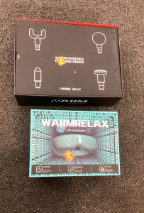 WarmRelax Massagers (Gun with Attachments and Eye Massager)