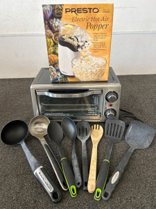 Brand New Presto Electric Hot Air Popper & Hamilton Beach Small Toaster Oven, Perfect for 1-2 People, Plus Cooking Utensils!!