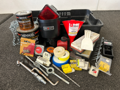 Tray with Tools, Hardware, Fuses, Polyurethane and More
