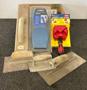 Tools: Extension Ladder Covers, Concrete Tools, and Corner/ Vise Clamp