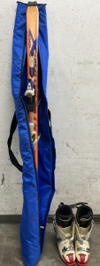 Salomon Skis w/Case and Free Ride Boots