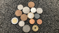 Small Wood Box Of Foreign And Domestic Coins - 5