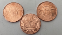 (3) One Ounce Copper Rounds- .999 Pure - 2