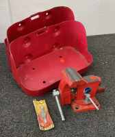 3 Jerry Can Carriers, Vintage Spoke Shave, and Mechanic Vise 3.5”