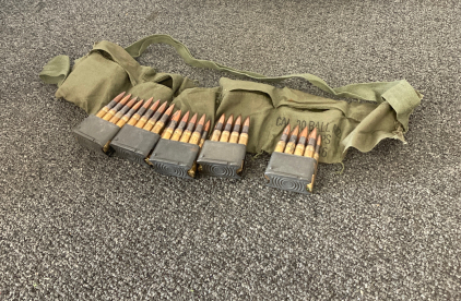 308 Ammo With Clips and Military Belt