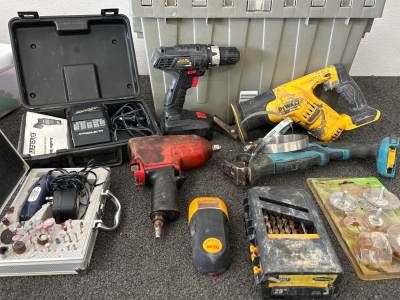 Tools Tools & More Tools!! AccuNav Sport GPS (car charger-needs charged), Mini Rotary tool (works!), Drill bits, Zircon Stud Finder (works!)and many other tools! Please inspect.