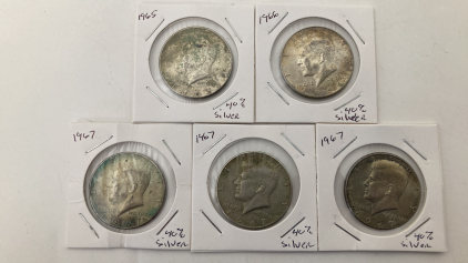 (5) 1965-1967 Kennedy Half Dollars