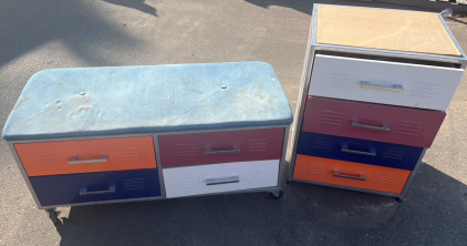 Locker Side Table and Rolling Locker Bench