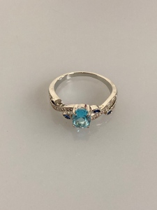 Oval Cut Aquamarine Ring Size 10