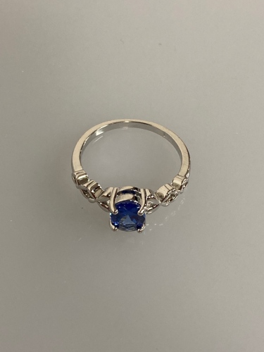 Blue Sapphire Oval Cut Ring Size 8