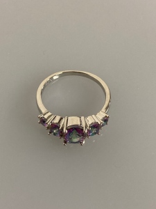 Mystic Rainbow Topaz Ring Size 10