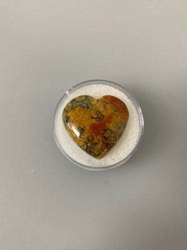 32.35 Ct Picture Jasper Heart Shaped Gemstone Cabochon