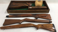 (3) Assorted Rifle Stock (1) Rifle Stock Wood Blocks (1) Leather Protektor Model Gun Rest (1) Barrel