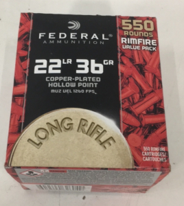 (550) Federal Ammunition .22LR 36GR Copper Plated Hollow Point Ammunition Cartridge’s