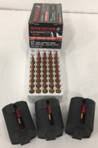 (3) Unbranded 17 Win Super Mag Magazine’s (39) Winchester Varmint 20GR Ammunition Cartridge’s