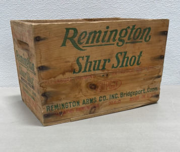 (1) 14-3/8” x 9-3/8” x 9” Remington Shur Shot Wooden Ammo Box