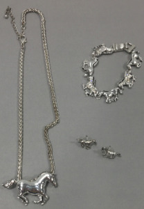 Horse Necklace With Matching Bracelet And Earrings