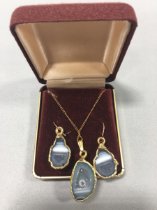 Geode Necklace And Matching Earrings