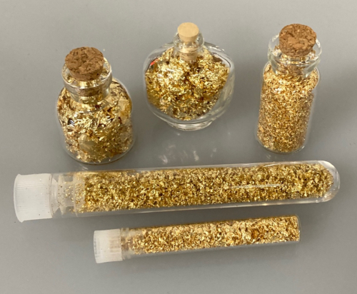 (5) Jars Of Gold Foil