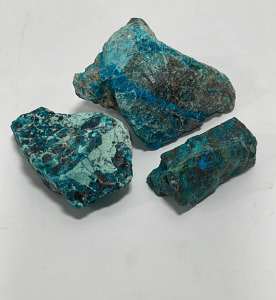 (3pc) 150.25ct Total Blue Turquoise Rough Gemstone (For Cabbing)