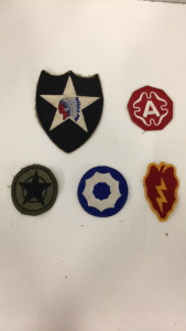 (5) Vintage Original WW2 US Army Patches Badges Including 2ND Infantry Snow Back!!