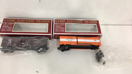 (2) K-Line Electric Trains 0/027 Scale 10&rdquo; Freight Cars