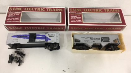 (2) K-Line Electric Trains 0/027 Scale 10&rdquo; Freight Cars