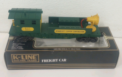 K-Line Electric Trains Kennecott Copper Corp Caboose Work Car With Spotlight