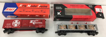 (1) Kris Model Trains 11&rdquo; Santa Fe Red Freight Car 0/0-27 Scale (1) K-Line Electric Trains Keokuk Canning Company 0/0-27 Scale Train Car