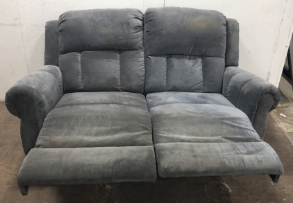 Blue Reclining Loveseat