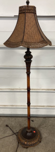 Bamboo Style Floor Lamp w/ Shade