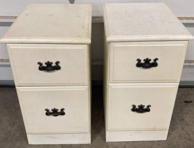 (2) White 2-Drawer Nightstands