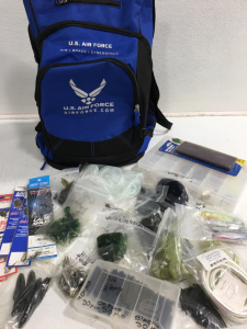 (1) U.S. Air Force Backpack & Assorted Fishing Gear