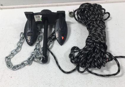 (1) Anchor With Chain And Rope