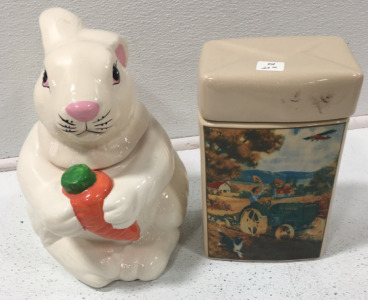(2) Vintage Home Cookie Jars