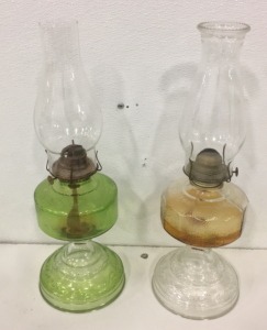 (2) Antique P&A MFG. 18.5&rdquo; Oil Lamps