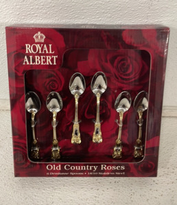Set Of 6 Royal Albert Old Coutry Rose Demitasse Spoons