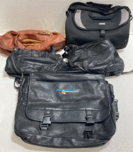 (3) Purses, (1) Soft Computer Case, (1) Travel Briefcase