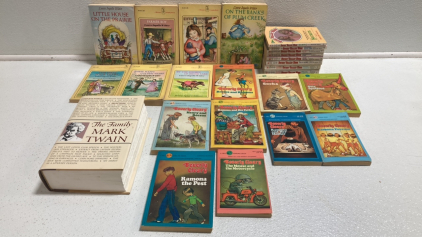 (7) Laura Ingalls Wilder Books, (8) Sweet Valley High Books, (9) Beverly Cleary Books, (1) The Family Mark Twain
